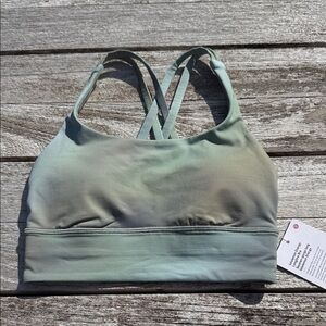 Lululemon Energy Longline Bra B–D Cups chroma Drift Green size 2 NWT